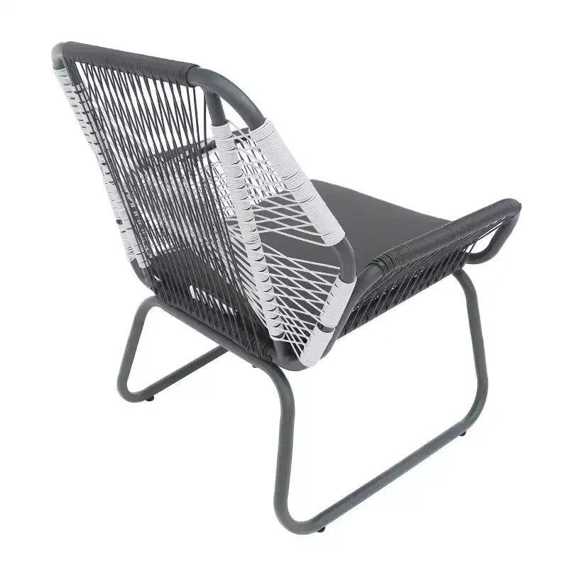 Christopher Knight Home Milano Set da conversazione da esterno a 3 pezzi in vimini con cuscini, Grigio/Bianco