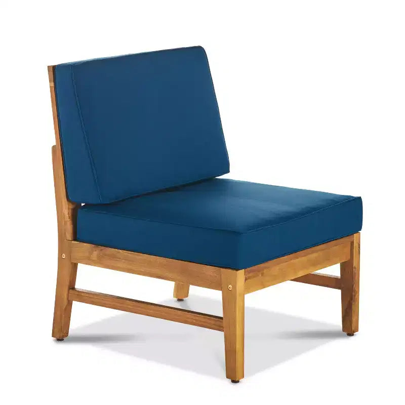 GDFStudio Abena Set Conversazione Sezionale a U a 8 Posti per Esterni in Legno di Acacia con Cuscini