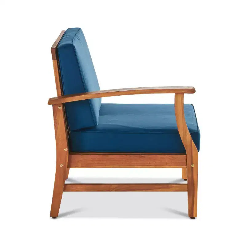 GDFStudio Abena Set Conversazione Sezionale a U a 8 Posti per Esterni in Legno di Acacia con Cuscini