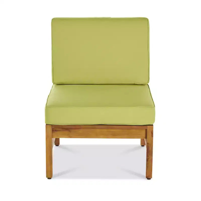 GDFStudio Abena Set Conversazione Sezionale a U a 8 Posti per Esterni in Legno di Acacia con Cuscini