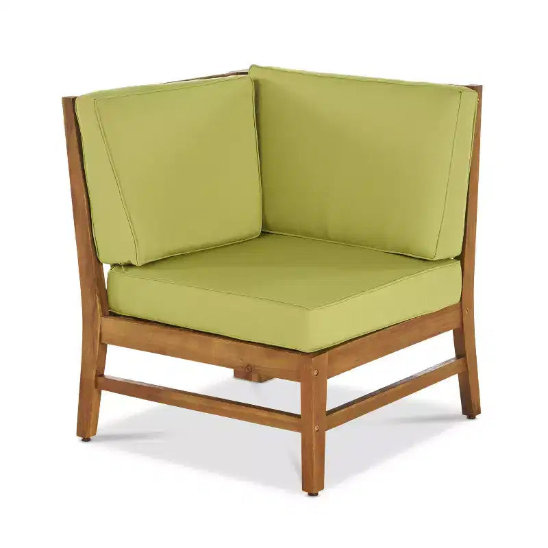 GDFStudio Abena Set Conversazione Sezionale a U a 8 Posti per Esterni in Legno di Acacia con Cuscini