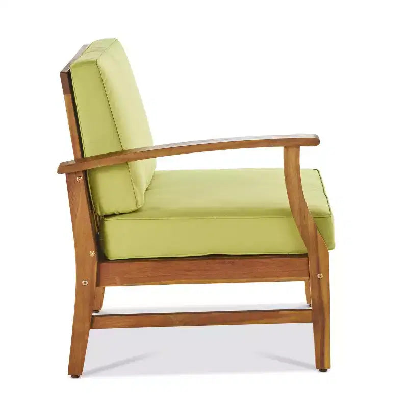 GDFStudio Abena Set Conversazione Sezionale a U a 8 Posti per Esterni in Legno di Acacia con Cuscini