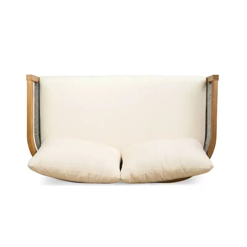 Christopher Knight Home Fawn Set Tavolino e Divanetto da Esterno Moderno in Legno di Acacia, Beige/Teak