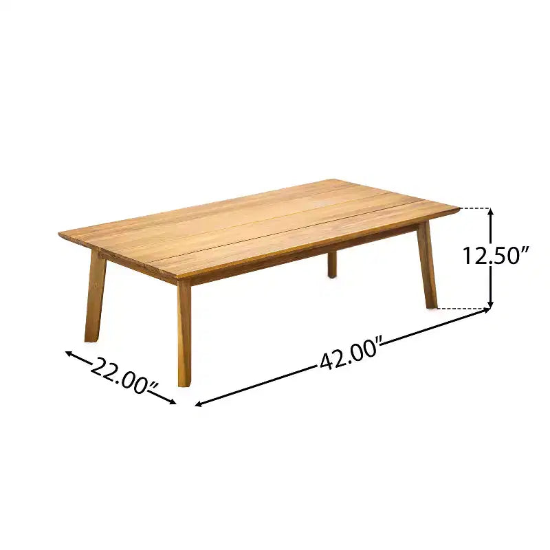 Christopher Knight Home Fawn Set Tavolino e Divanetto da Esterno Moderno in Legno di Acacia, Beige/Teak