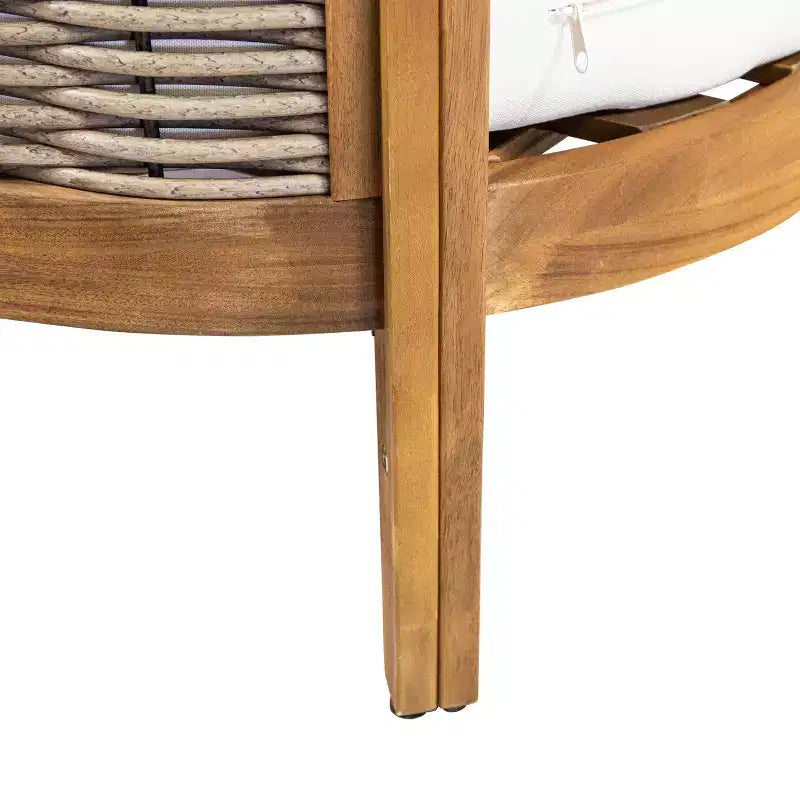 Christopher Knight Home Burchett Patio Set da conversazione in 2 pezzi in legno di acacia e vimini con cuscini