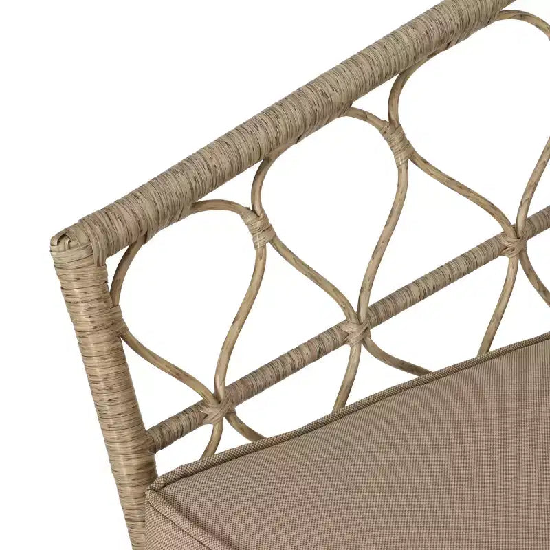 GDFStudio Colmar Set da salotto da esterno a 4 posti in vimini con cuscini, marrone chiaro/beige