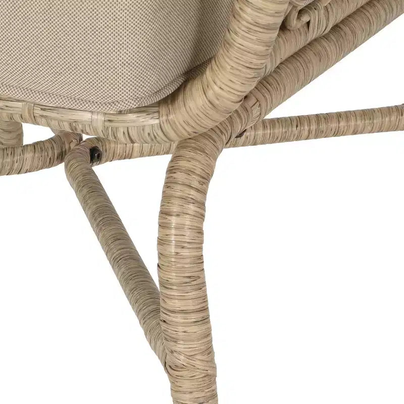 GDFStudio Colmar Set da salotto da esterno in vimini 3 pezzi con cuscini, Marrone chiaro/Beige