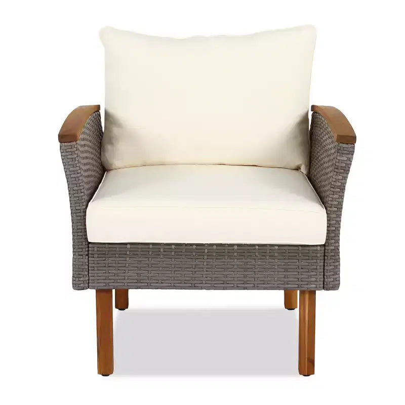 Set da conversazione da esterno in rattan 9 pezzi, set divano da patio con tavolino da caffè e cuscini lavabili -ModernLuxe