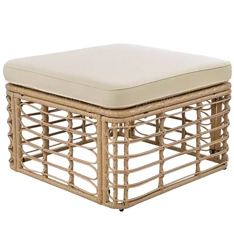 Divano componibile da esterno Whisen in rattan resistente alle intemperie, con cuscini spessi e cuscini decorativi, set componibili liberamente