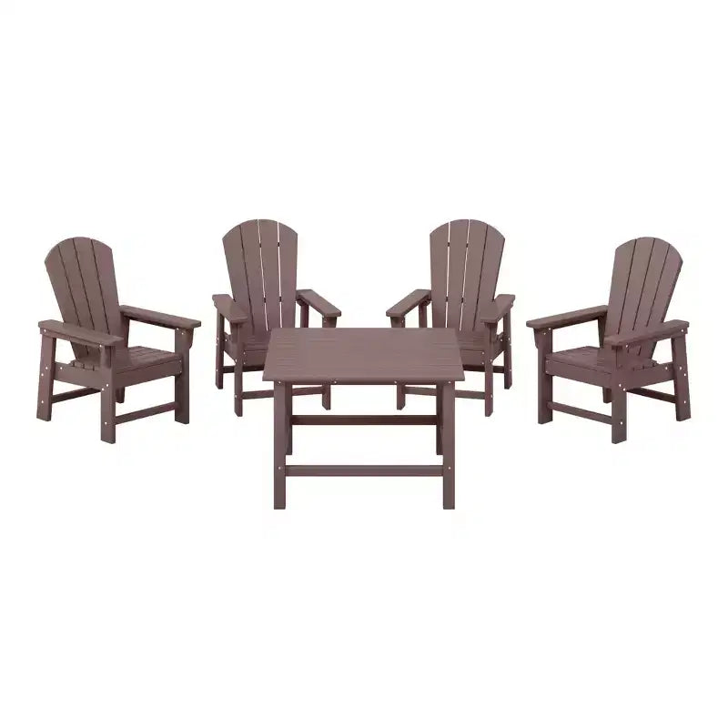 WestinTrends Malibu Set da 5 Pezzi da Esterno per Bambini, Tavolo da Pranzo Quadrato e Sedie in HDPE