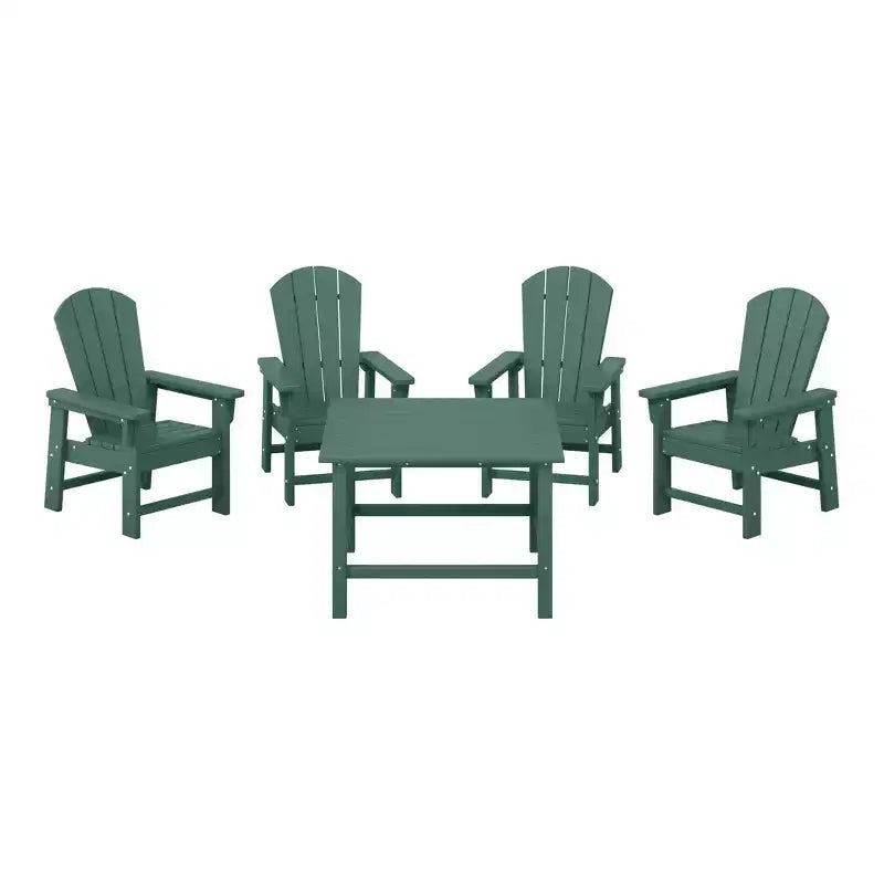 WestinTrends Malibu Set da 5 Pezzi da Esterno per Bambini, Tavolo da Pranzo Quadrato e Sedie in HDPE