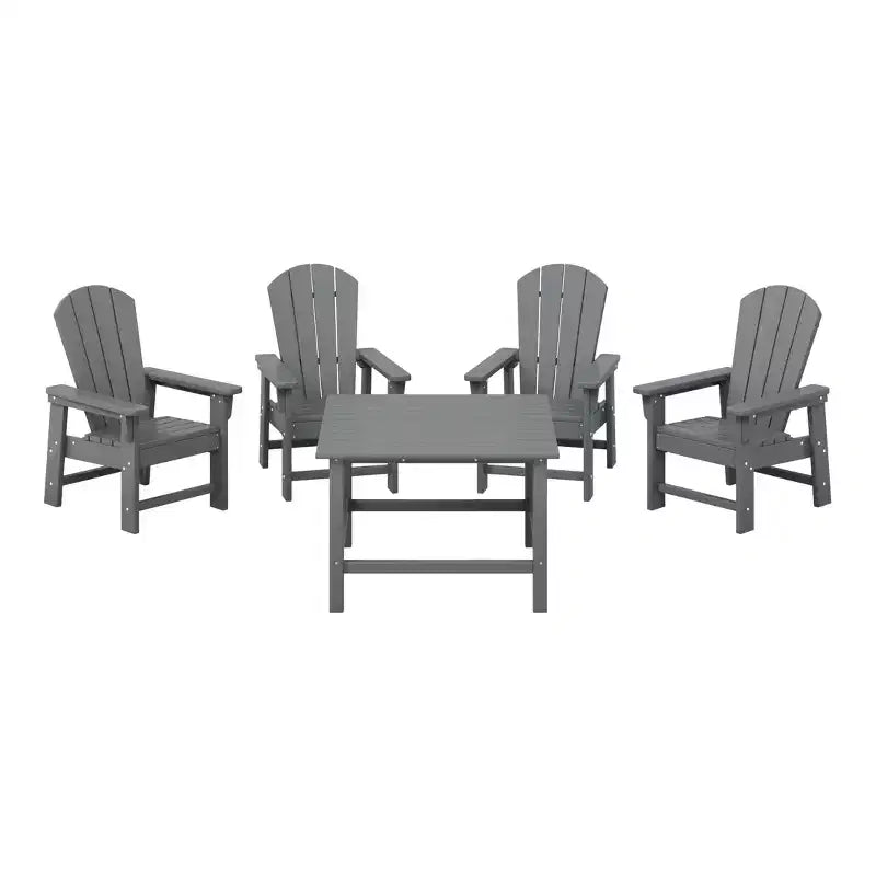 WestinTrends Malibu Set da 5 Pezzi da Esterno per Bambini, Tavolo da Pranzo Quadrato e Sedie in HDPE