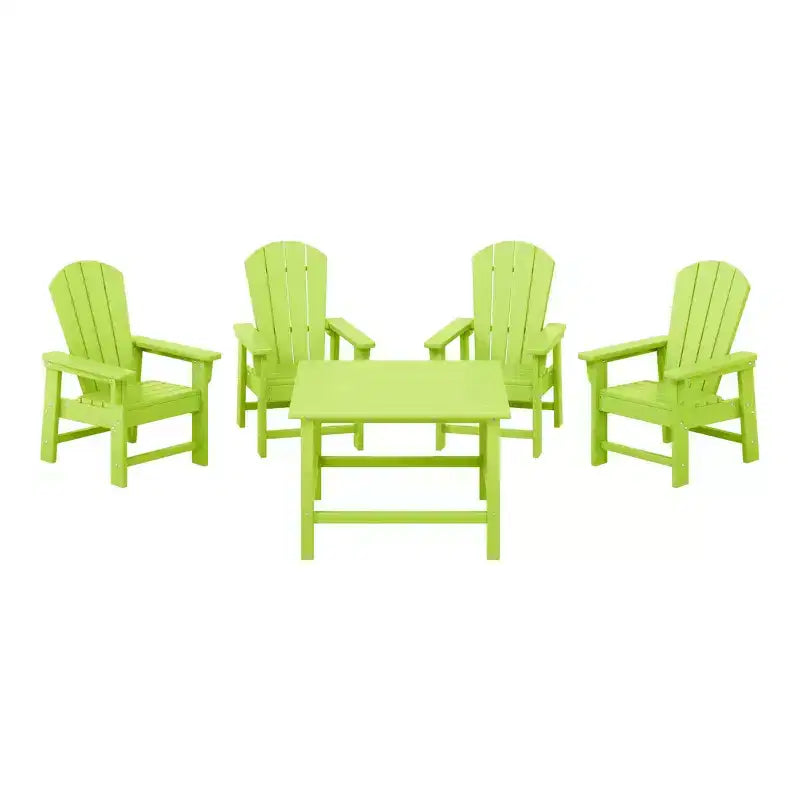 WestinTrends Malibu Set da 5 Pezzi da Esterno per Bambini, Tavolo da Pranzo Quadrato e Sedie in HDPE