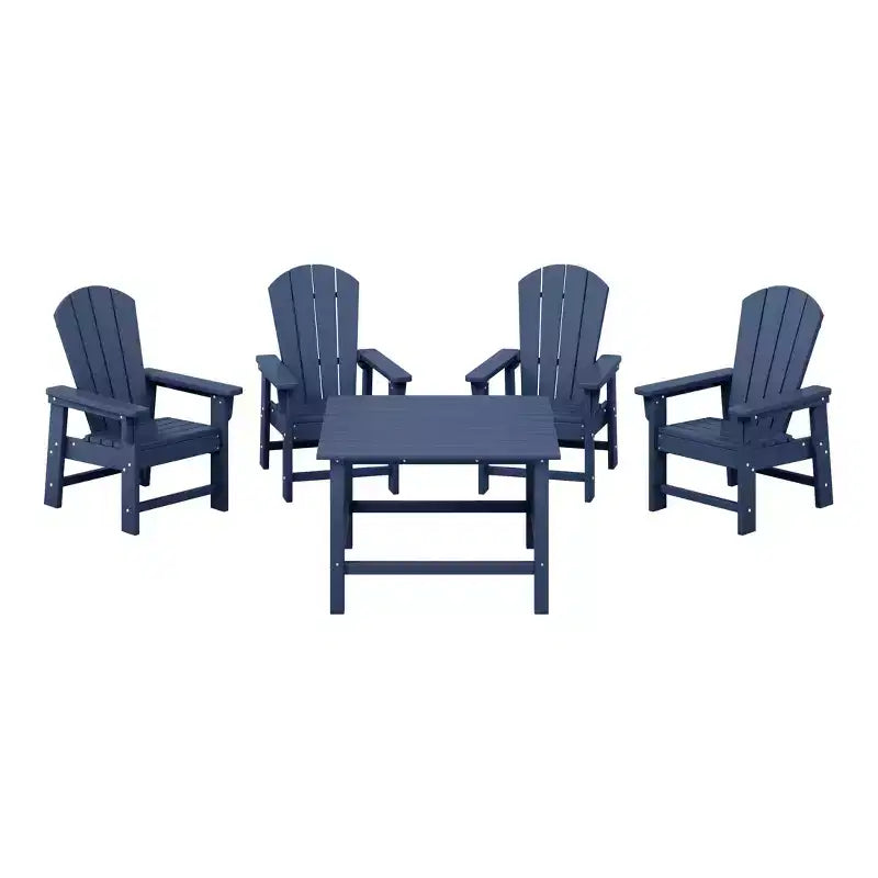 WestinTrends Malibu Set da 5 Pezzi da Esterno per Bambini, Tavolo da Pranzo Quadrato e Sedie in HDPE