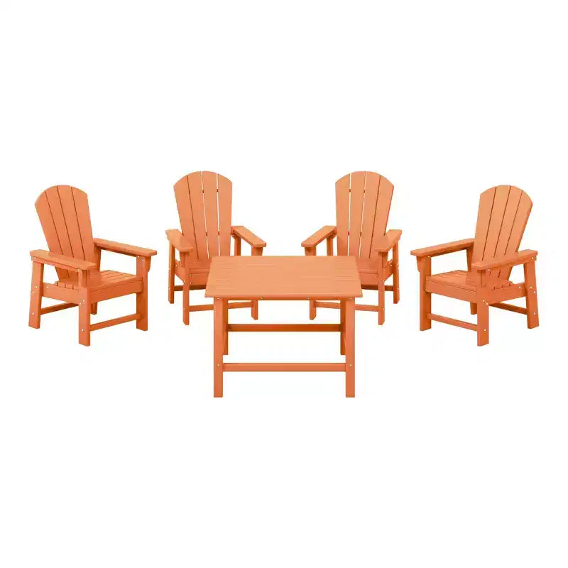 WestinTrends Malibu Set da 5 Pezzi da Esterno per Bambini, Tavolo da Pranzo Quadrato e Sedie in HDPE