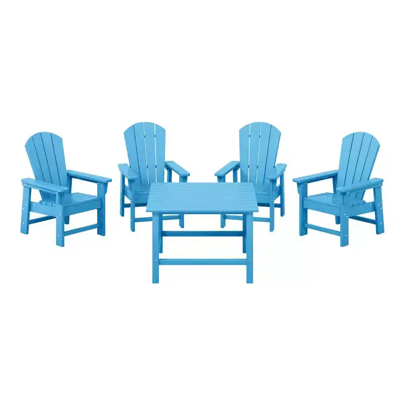 WestinTrends Malibu Set da 5 Pezzi da Esterno per Bambini, Tavolo da Pranzo Quadrato e Sedie in HDPE