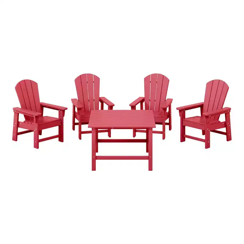 WestinTrends Malibu Set da 5 Pezzi da Esterno per Bambini, Tavolo da Pranzo Quadrato e Sedie in HDPE