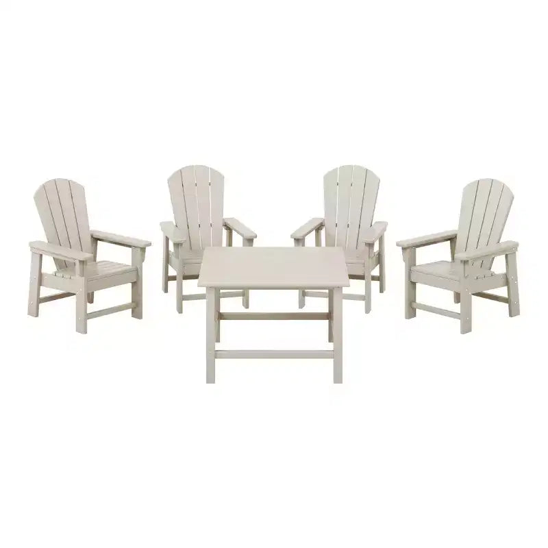 WestinTrends Malibu Set da 5 Pezzi da Esterno per Bambini, Tavolo da Pranzo Quadrato e Sedie in HDPE