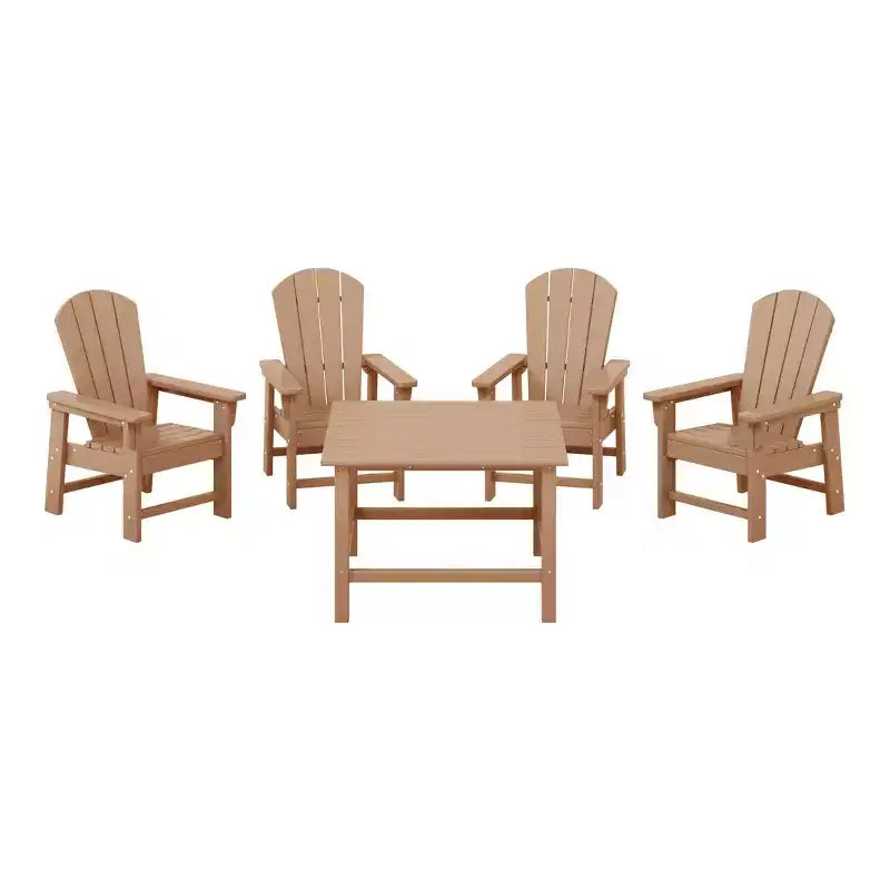 WestinTrends Malibu Set da 5 Pezzi da Esterno per Bambini, Tavolo da Pranzo Quadrato e Sedie in HDPE