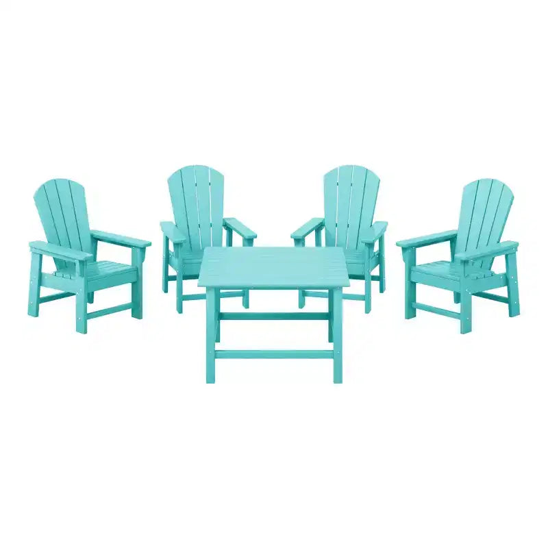 WestinTrends Malibu Set da 5 Pezzi da Esterno per Bambini, Tavolo da Pranzo Quadrato e Sedie in HDPE