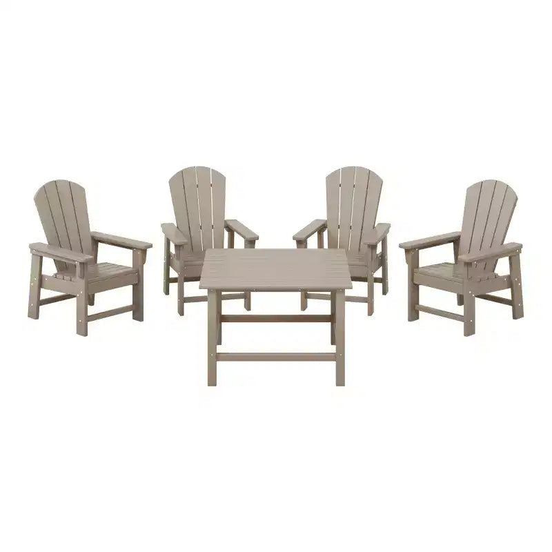 WestinTrends Malibu Set da 5 Pezzi da Esterno per Bambini, Tavolo da Pranzo Quadrato e Sedie in HDPE