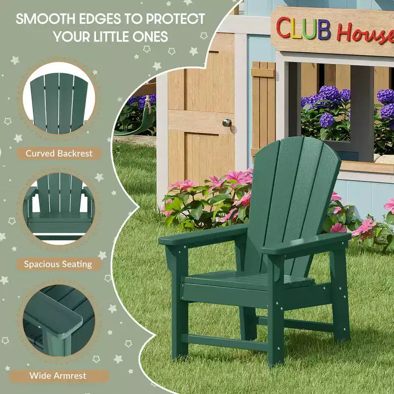 WestinTrends Malibu Set da 5 Pezzi Tavolo Rotondo da Pranzo e Sedie per Esterni in HDPE per Bambini