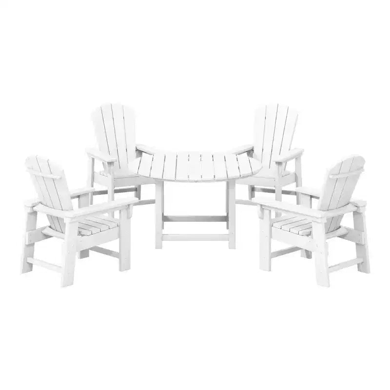 WestinTrends Malibu Set da 5 Pezzi Tavolo Rotondo da Pranzo e Sedie per Esterni in HDPE per Bambini