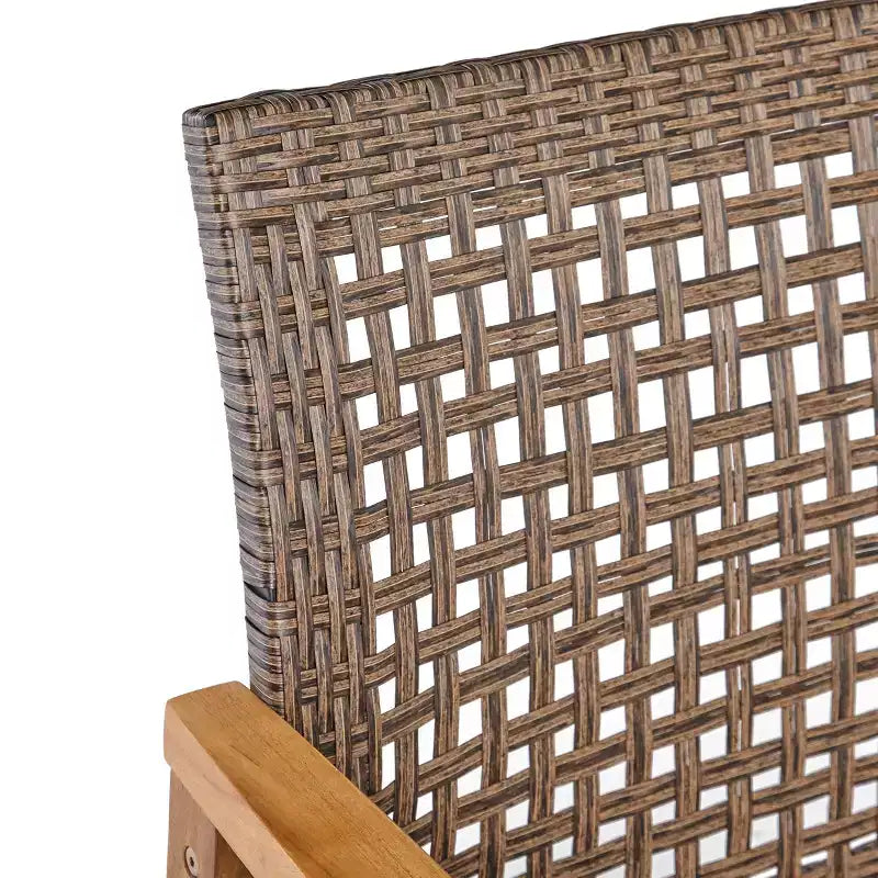 Christopher Knight Home Augusta Set di 5 pezzi da esterno con poltrona club e braciere in legno di acacia e vimini