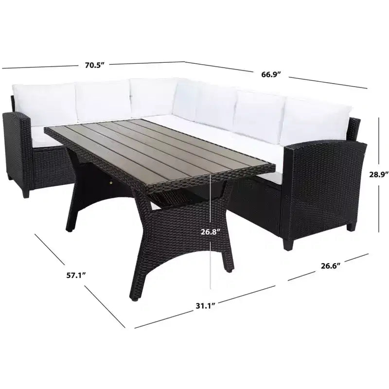 Set con divano angolare a 3 posti Jovita - Per interni/esterni - PAT7707 - Safavieh