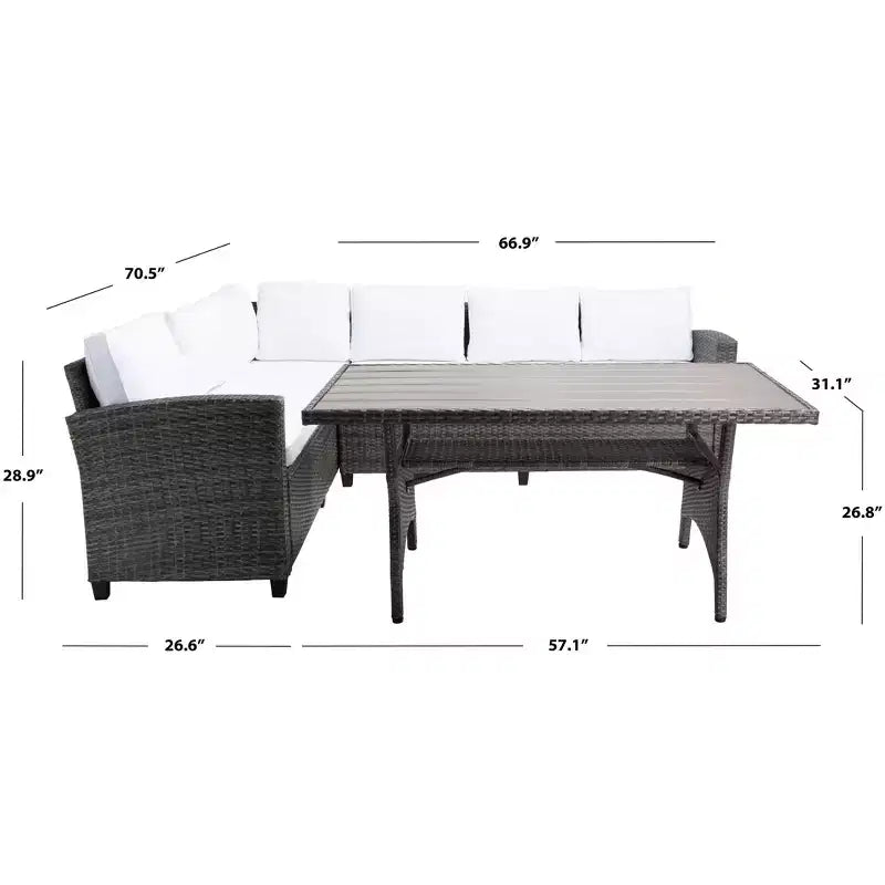 Set con divano angolare a 3 posti Jovita - Per interni/esterni - PAT7707 - Safavieh