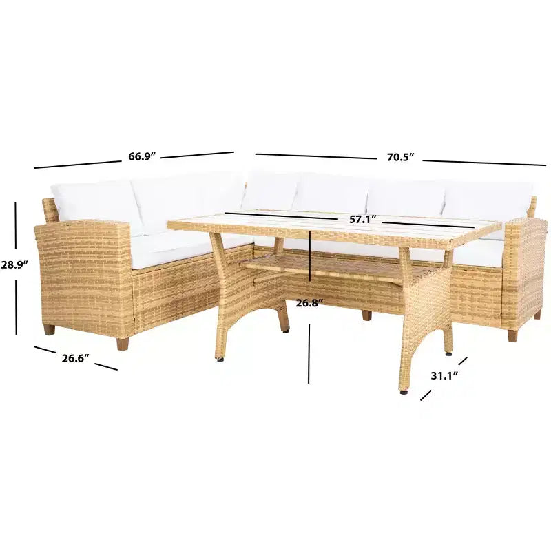 Set con divano angolare a 3 posti Jovita - Per interni/esterni - PAT7707 - Safavieh
