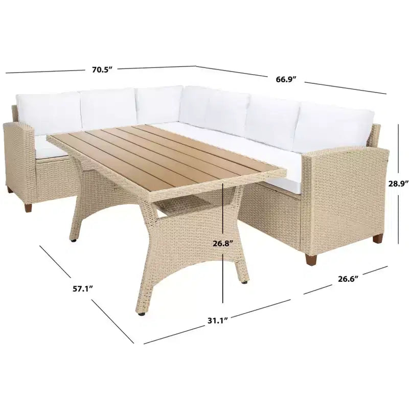 Set con divano angolare a 3 posti Jovita - Per interni/esterni - PAT7707 - Safavieh