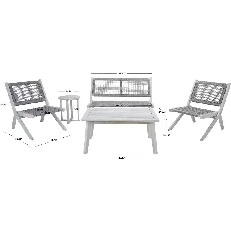 Set da Soggiorno Kobina 5 Pezzi - Interno/Esterno - PAT7314 - Safavieh