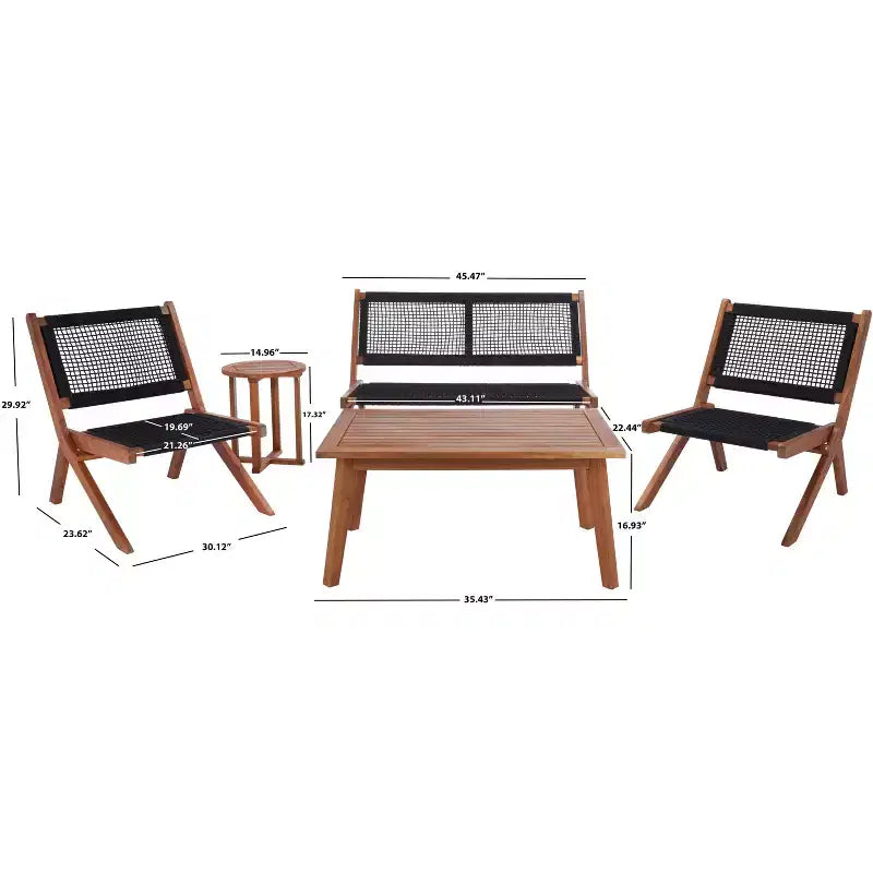 Set da Soggiorno Kobina 5 Pezzi - Interno/Esterno - PAT7314 - Safavieh
