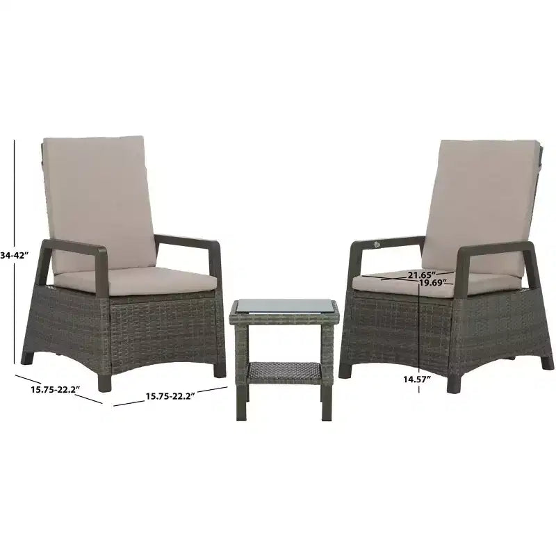 Set da 3 pezzi poltrona reclinabile Herman - Per interni/esterni - PAT7540 - Safavieh