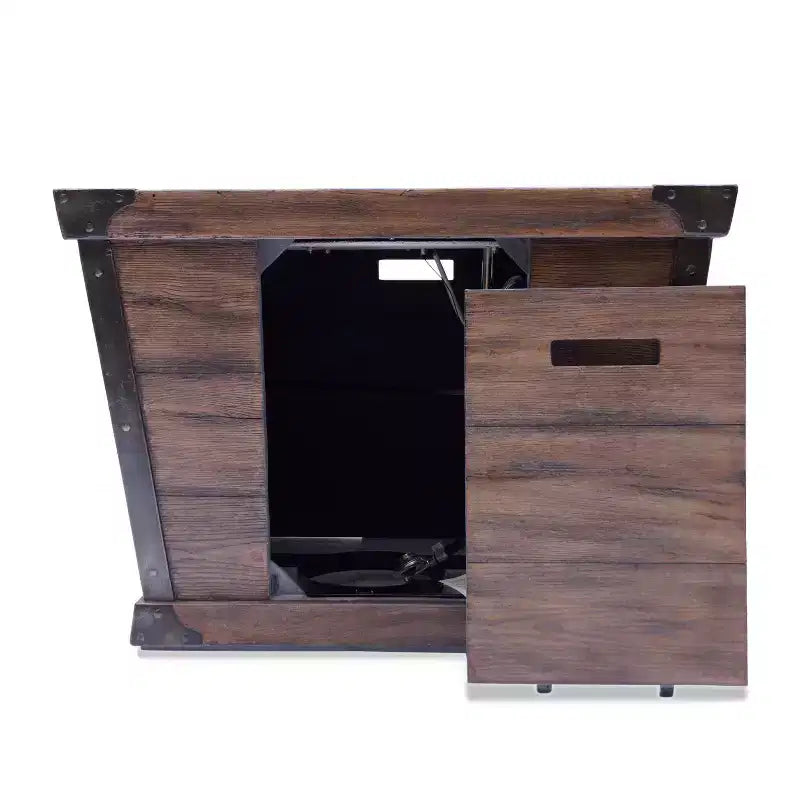 Christopher Knight Home Maaroaro Set da 5 Pezzi per Esterno con Poltrone Girevoli Club in Vimini e Focolare con Cuscini, Marrone/Beige