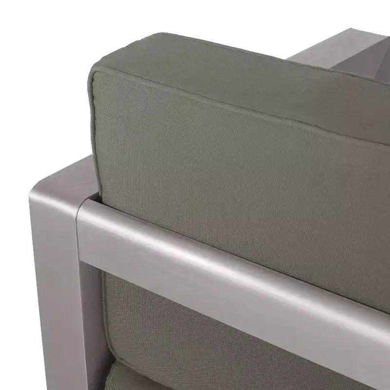 Set da salotto da esterno a 4 posti GDFStudio Alec in alluminio con focolare