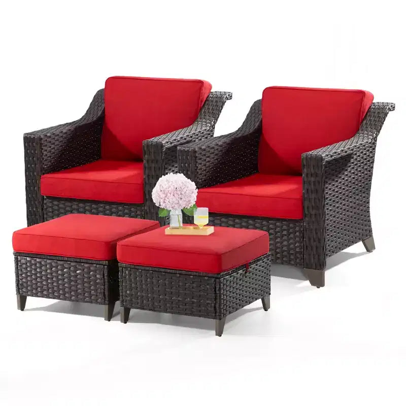 Sedia da patio UPTIOT con cuscini e pouf