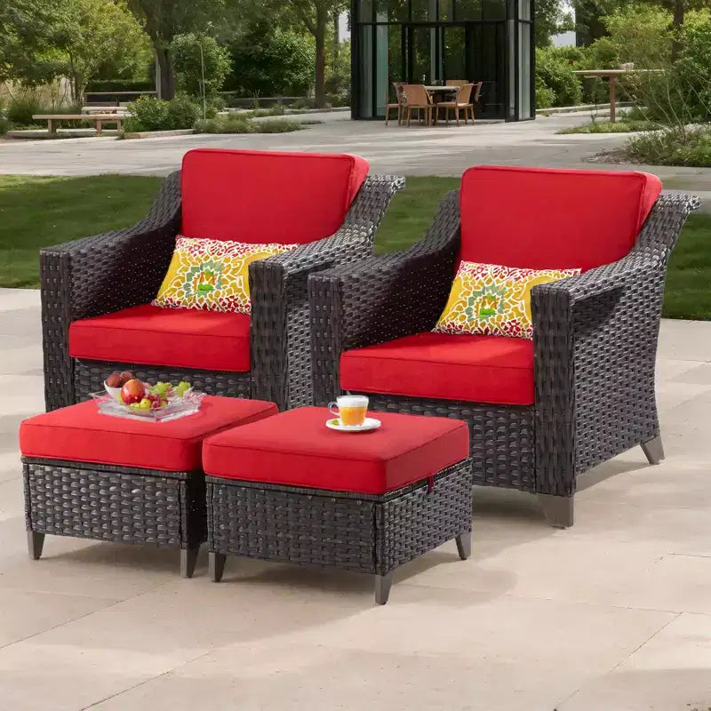 Sedia da patio UPTIOT con cuscini e pouf