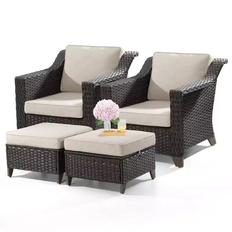 Sedia da patio UPTIOT con cuscini e pouf