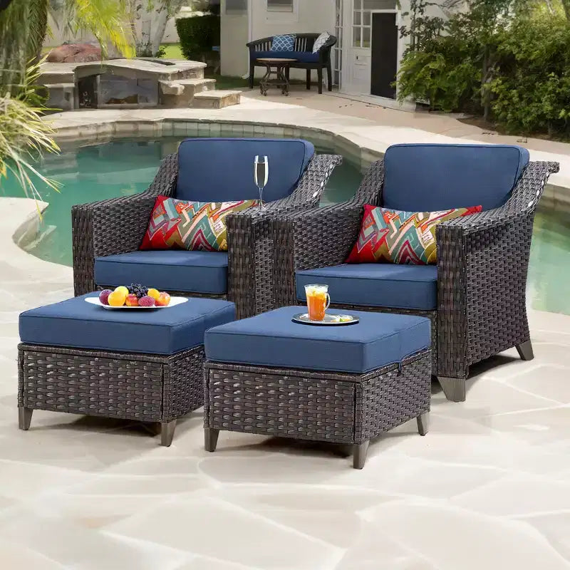 Sedia da patio UPTIOT con cuscini e pouf