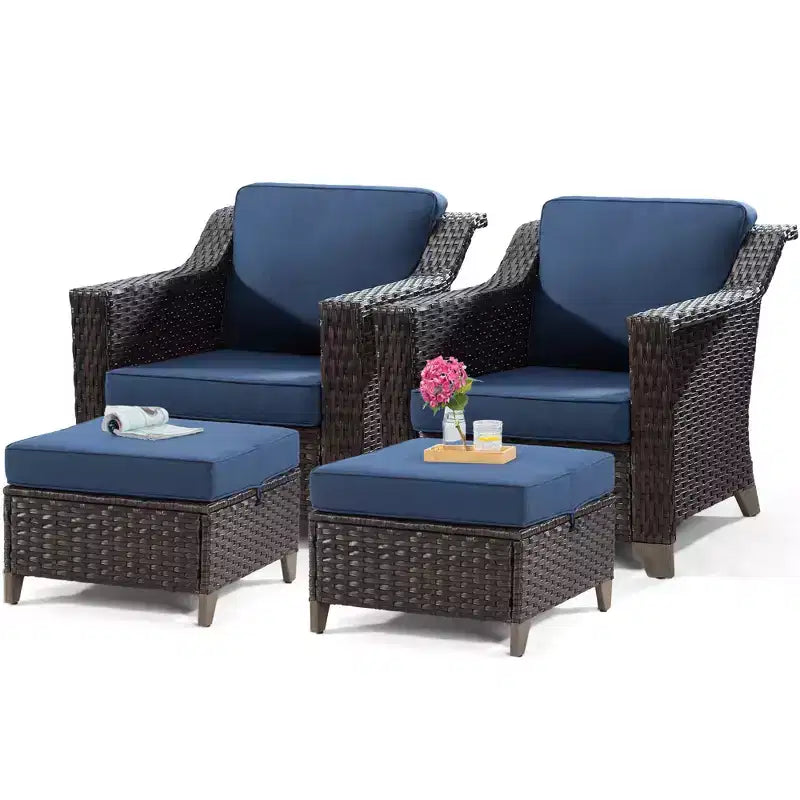 Sedia da patio UPTIOT con cuscini e pouf