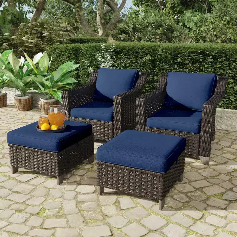 Sedia da patio UPTIOT con cuscini e pouf