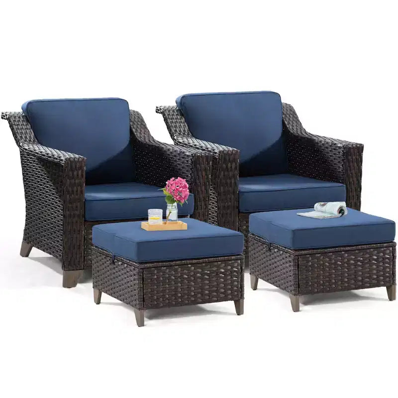 Sedia da patio UPTIOT con cuscini e pouf