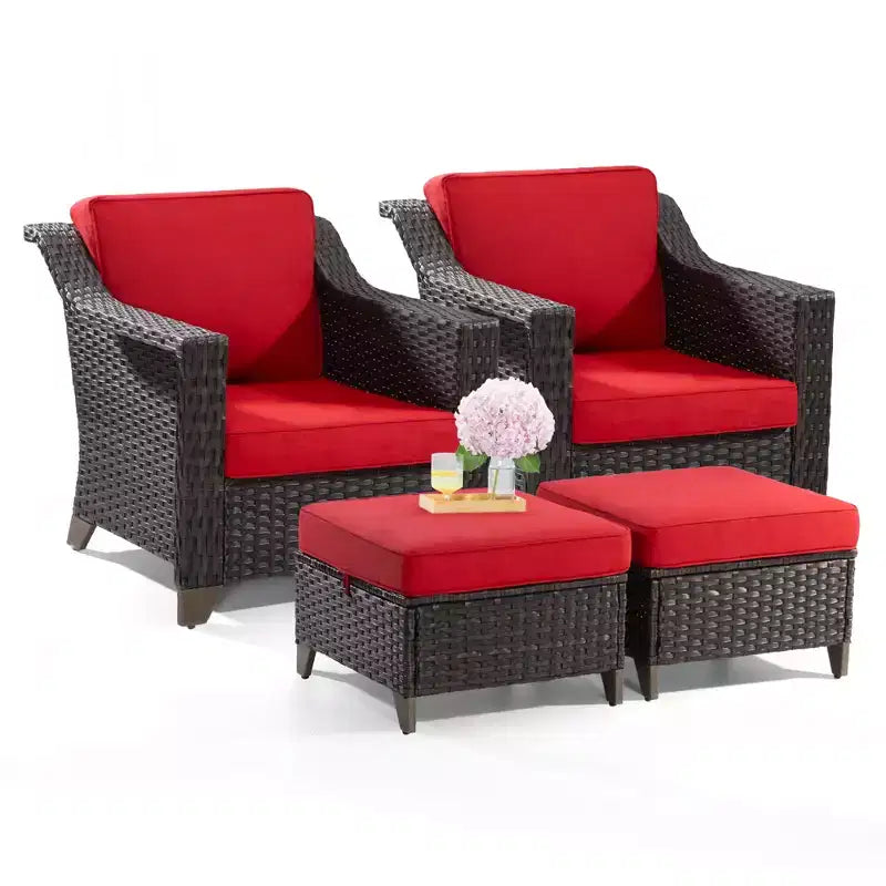 Sedia da patio UPTIOT con cuscini e pouf