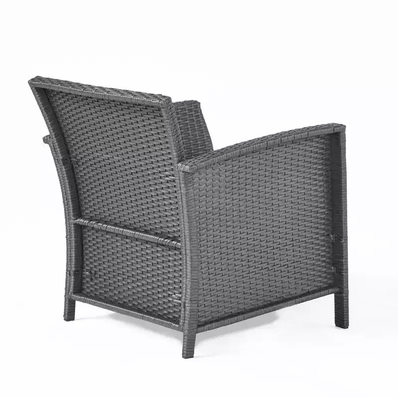 Christopher Knight Home Khaden Set salotto da esterno in vimini a 4 posti con braciere