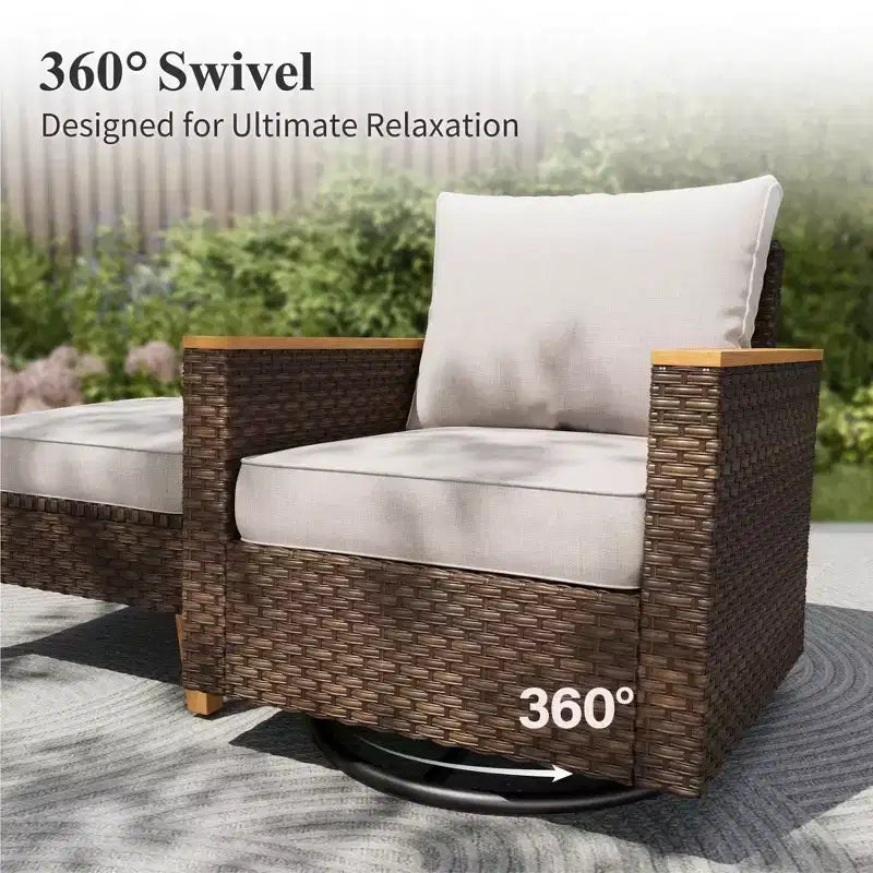Captiva Designs Set Divano Sezionale da Giardino 12 Pezzi in Rattan Wicker con Pouf Imbottito