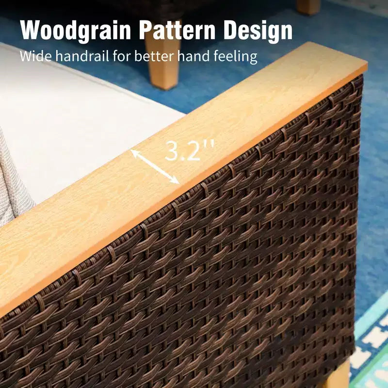 Captiva Designs Set Divano Sezionale da Giardino 12 Pezzi in Rattan Wicker con Pouf Imbottito