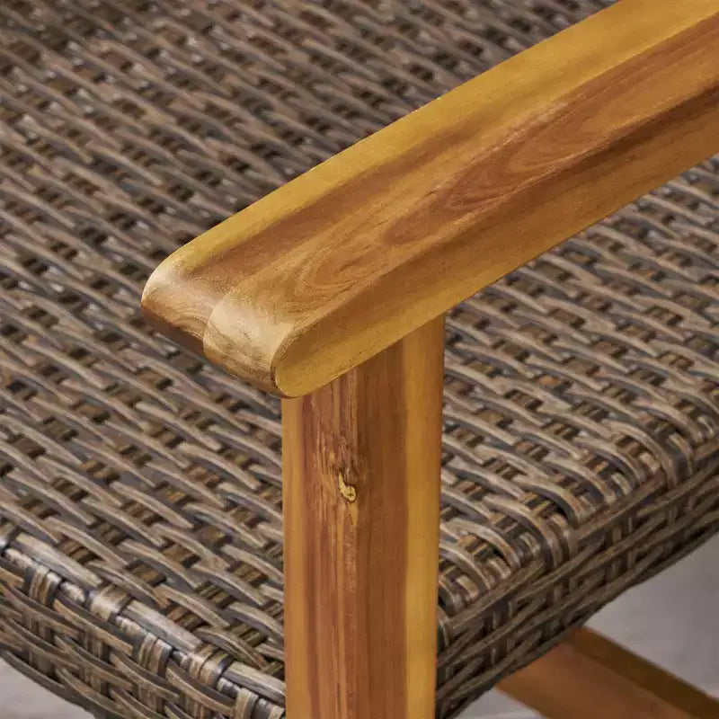 Set di divano a 3 posti e tavolino Christopher Knight Home Sewell in legno di acacia e vimini da esterno