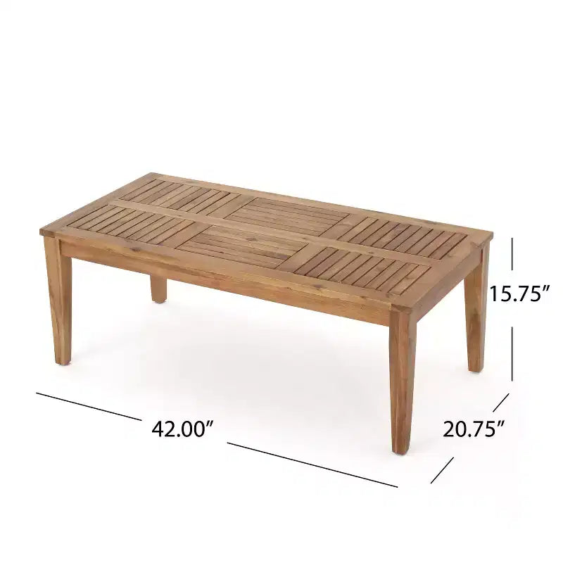Set di divano a 3 posti e tavolino Christopher Knight Home Sewell in legno di acacia e vimini da esterno